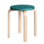 Stool E60 Stools Artek Natural Lacquered Legs, Petrol Lacquered Seat + $25.00 