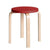 Stool E60 Stools Artek Natural Lacquered Legs, Red Lacquered Seat + $25.00 