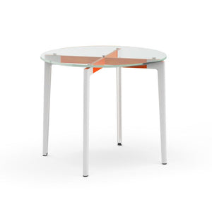 Stromborg Table - 36" Round Dining Tables Knoll Clear Glass Orange 