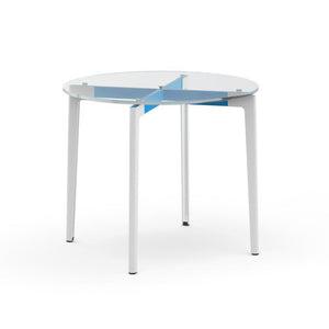 Stromborg Table - 36" Round Dining Tables Knoll Clear Glass Blue 
