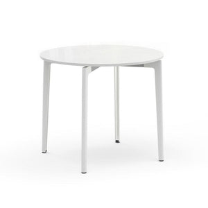 Stromborg Table - 36" Round Dining Tables Knoll Vetro Bianco Dark Charcoal 