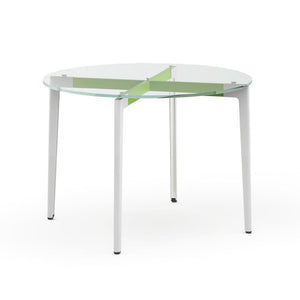 Stromborg Table - 42" Round Dining Tables Knoll Clear glass Lime Green 