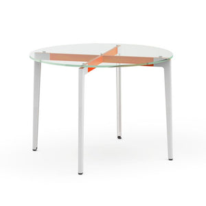 Stromborg Table - 42" Round Dining Tables Knoll Clear glass Orange 