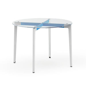 Stromborg Table - 42" Round Dining Tables Knoll Clear glass Blue 