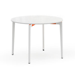 Stromborg Table - 42" Round Dining Tables Knoll Vetro Bianco Orange 