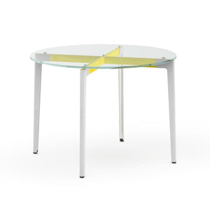Stromborg Table - 42" Round Dining Tables Knoll Clear glass Yellow 