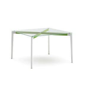 Stromborg Table - 42" Square Dining Tables Knoll Clear glass Lime Green 