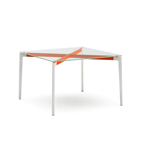 Stromborg Table - 42" Square Dining Tables Knoll Clear glass Orange 