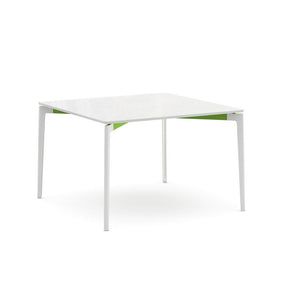 Stromborg Table - 42" Square Dining Tables Knoll Vetro Bianco Lime Green 