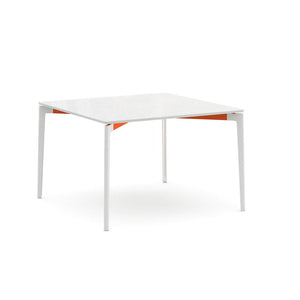 Stromborg Table - 42" Square Dining Tables Knoll Vetro Bianco Orange 