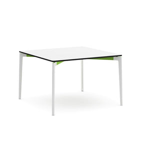 Stromborg Table - 42" Square Dining Tables Knoll Laminate, Bright White Lime Green 