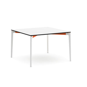 Stromborg Table - 42" Square Dining Tables Knoll Laminate, Bright White Orange 