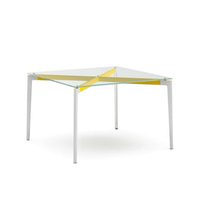 Stromborg Table - 42" Square Dining Tables Knoll Clear glass Yellow 