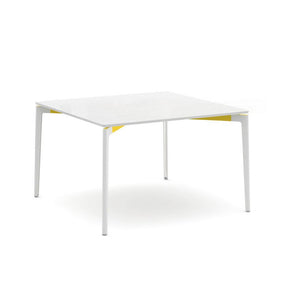 Stromborg Table - 48" Square Dining Tables Knoll Vetro Bianco Yellow 
