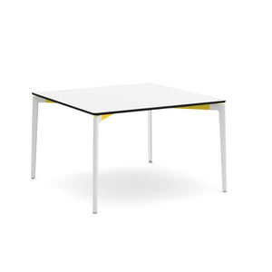 Stromborg Table - 48" Square Dining Tables Knoll Laminate, Bright White Yellow 