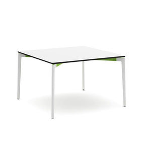 Stromborg Table - 48" Square Dining Tables Knoll Laminate, Bright White Lime Green 