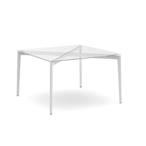 Stromborg Table - 48" Square Dining Tables Knoll Clear Glass White 