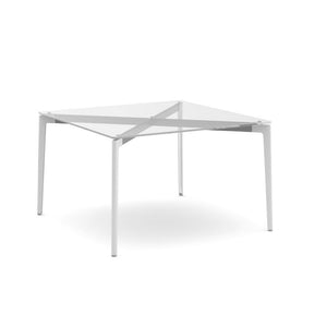 Stromborg Table - 48" Square Dining Tables Knoll Clear Glass Dark Charcoal 