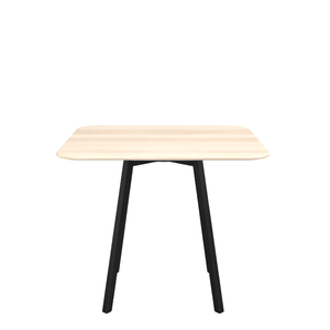 Emeco Su Cafe Square Table Dining Tables Emeco Square Top 36” Black Anodized Aluminum Legs Accoya Wood