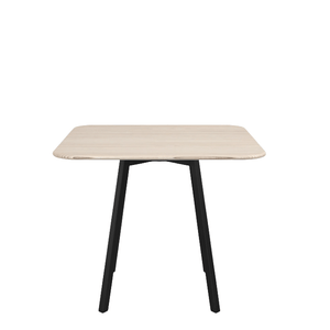 Emeco Su Cafe Square Table Dining Tables Emeco Square Top 36” Black Anodized Aluminum Legs Ash Wood