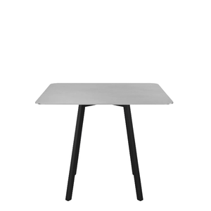 Emeco Su Cafe Square Table Dining Tables Emeco Square Top 36” Black Anodized Aluminum Legs Brushed Aluminum