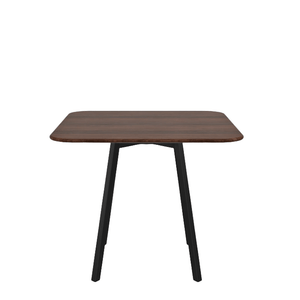 Emeco Su Cafe Square Table Dining Tables Emeco Square Top 36” Black Anodized Aluminum Legs Walnut Wood