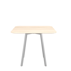 Emeco Su Cafe Square Table Dining Tables Emeco Square Top 36” Clear Anodized Aluminum Legs Accoya Wood