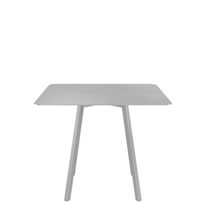 Emeco Su Cafe Square Table Dining Tables Emeco Square Top 36” Clear Anodized Aluminum Legs Brushed Aluminum