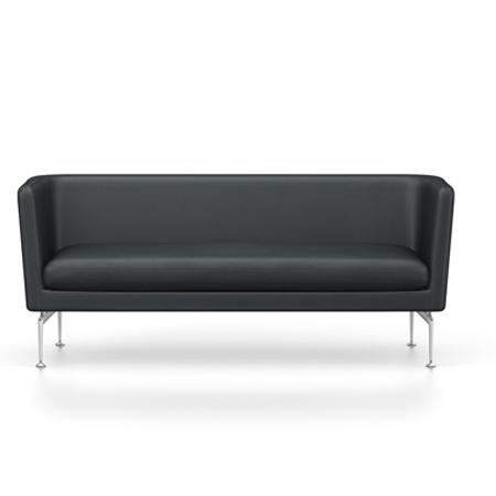 Suita Club Sofa sofa Vitra Polished Aluminum Vitra Leather - Asphalt 