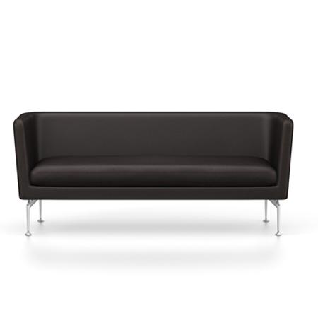 Suita Club Sofa sofa Vitra Polished Aluminum Vitra Leather - Chocolate 