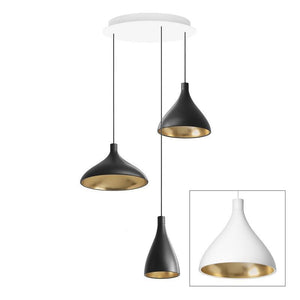 Swell Multi-Light Pendant hanging lamps Pablo Swell Chandelier 3 White/Brass 