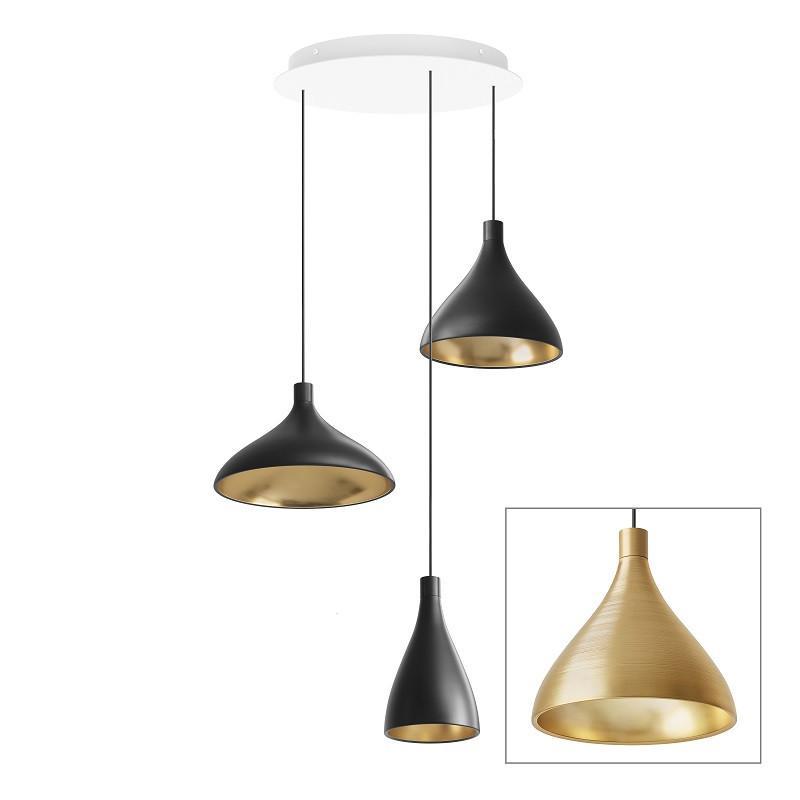 Swell Multi-Light Pendant hanging lamps Pablo Swell Chandelier 3 Brass/Brass 