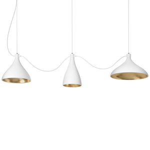 Swell String 3 Mixed Modular Suspension Light suspension lamps Pablo Swell String 3 Mixed - White/Brass 