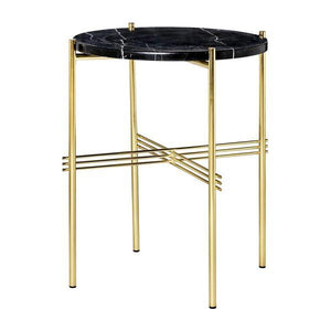 TS Side Table side table Gubi Nero Marquina Brass 