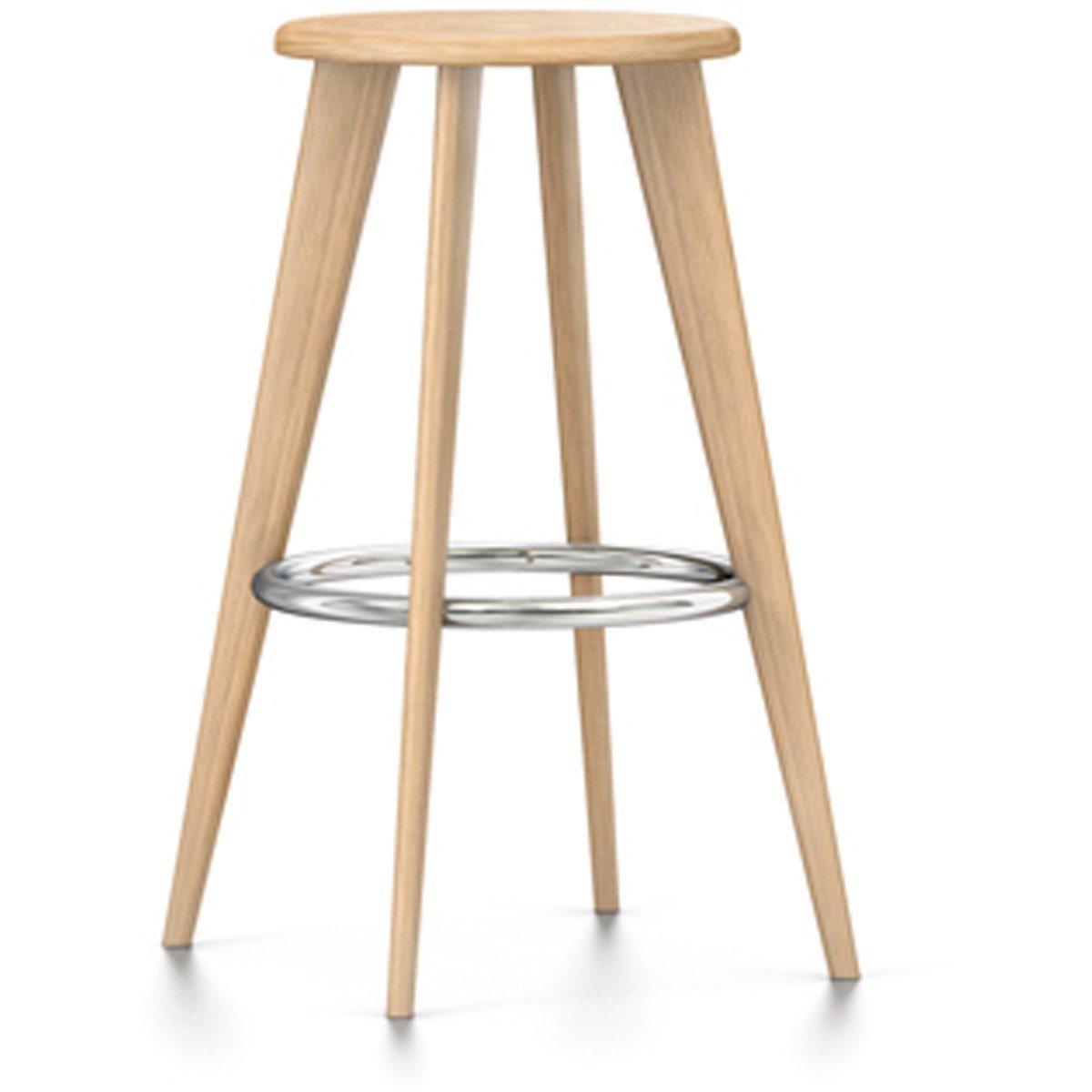 Tabouret Haut Stool by Vitra Stools Vitra Natural Oak Chrome 