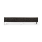 Teak Grooves TV Cupboard storage Ethnicraft 1 Flip-Down Door - 2 Drawers 