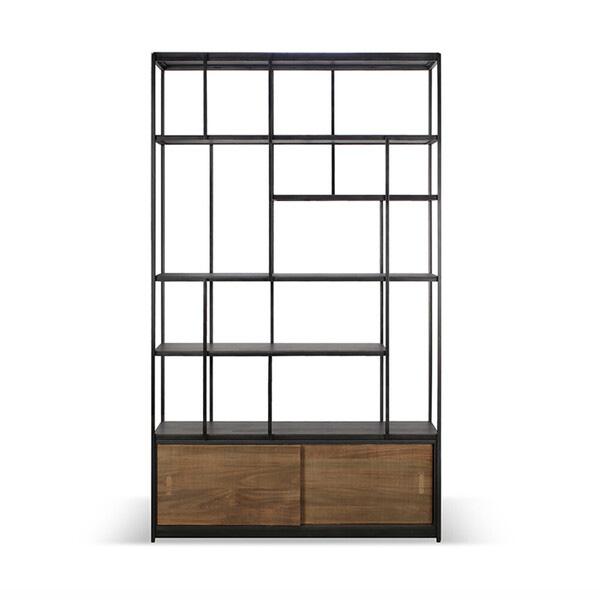 Teak Studio Rack storage Ethnicraft 2 Sliding Doors 