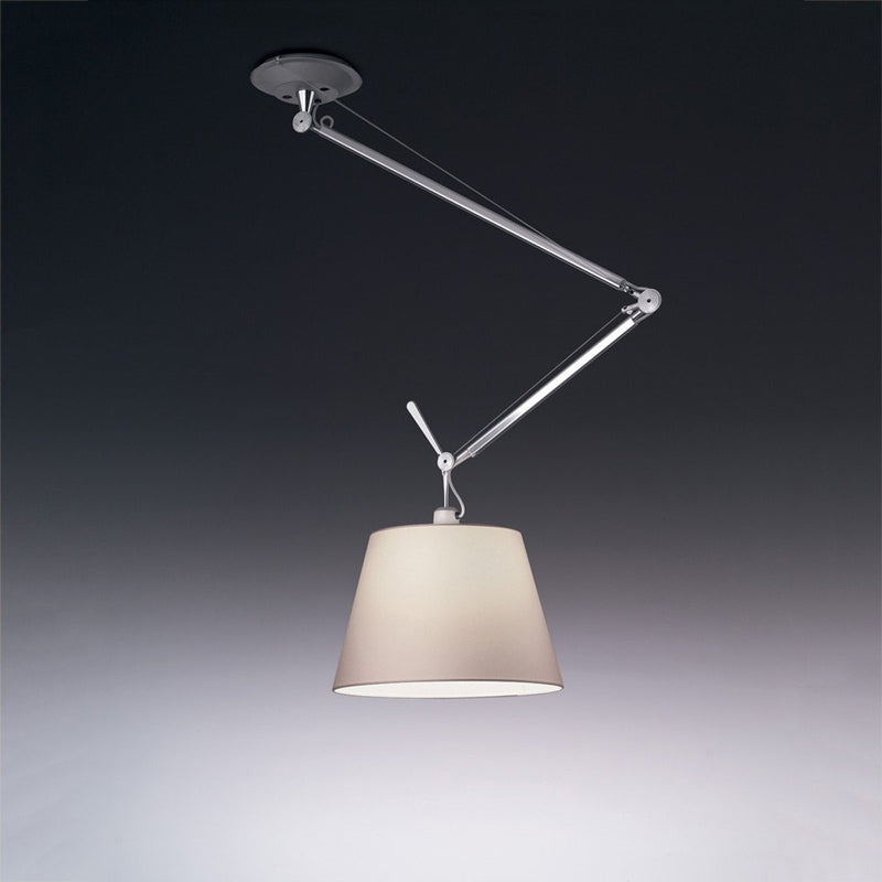 Tolomeo Off-Center Suspension Lamp hanging lamps Artemide 17" parchment shade 
