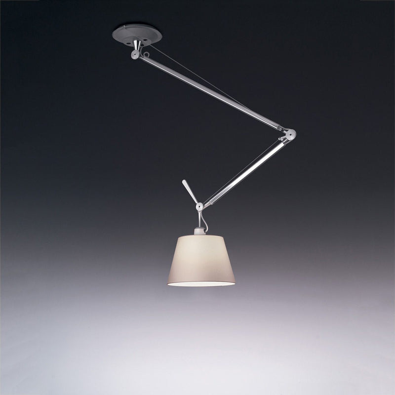 Tolomeo Off-Center Suspension Lamp hanging lamps Artemide 12" parchment shade 