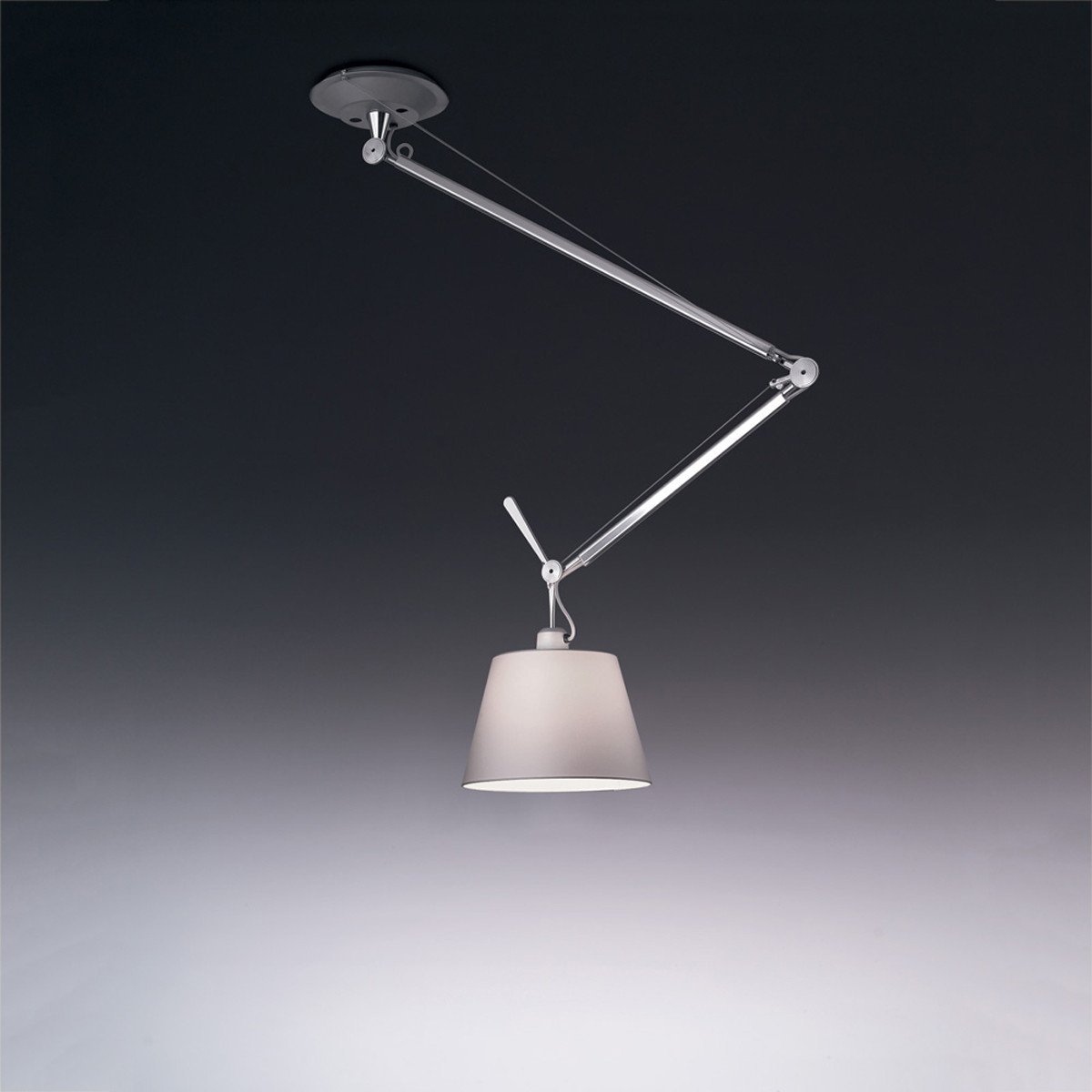 Tolomeo Off-Center Suspension Lamp hanging lamps Artemide 12" fiber shade 