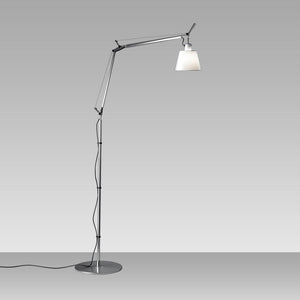 Tolomeo with Shade Floor Lamp Floor Lamps Artemide Silver Fiber Shade 