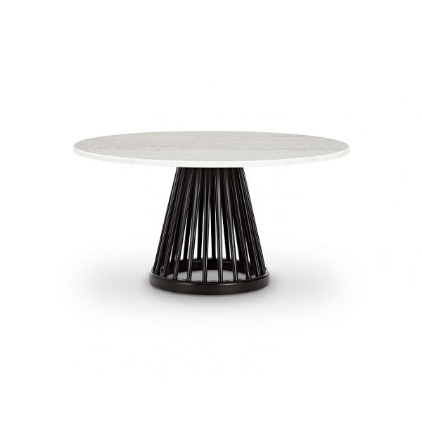 Fan Table Tables Tom Dixon Black Birch White Marble Large: 35.4&quot; Diameter