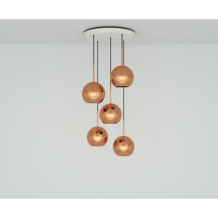 Copper LED 25cm Round Pendant System hanging lamps Tom Dixon 