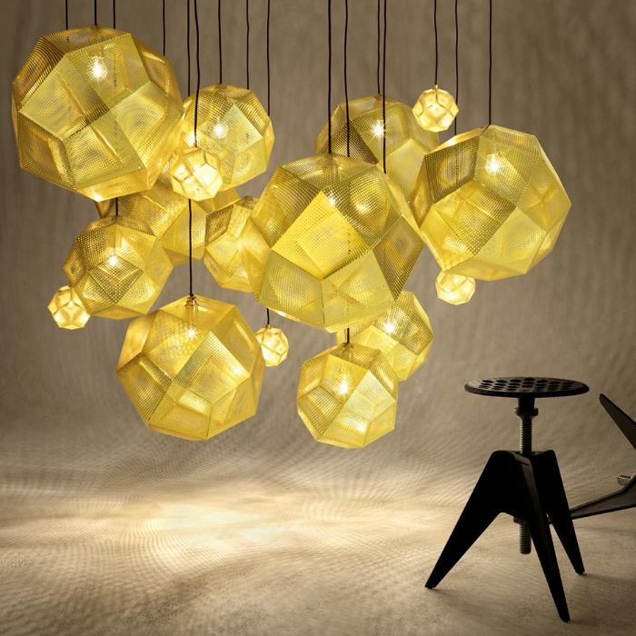 Etch Brass Pendant hanging lamps Tom Dixon 