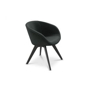 Scoop Low Chair With Wood Legs Side/Dining Tom Dixon Divina Melange 3 0180 Black Oak 