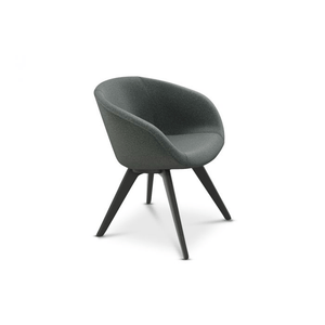 Scoop Low Chair With Wood Legs Side/Dining Tom Dixon Divina Melange 3 0170 Black Oak 