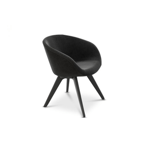 Scoop Low Chair With Wood Legs Side/Dining Tom Dixon Gentle 2 0973 Black Oak 