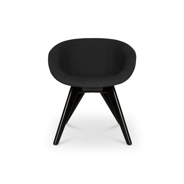 Scoop Low Chair With Wood Legs Side/Dining Tom Dixon Hallingdal 65 0190 Black Oak 