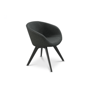 Scoop Low Chair With Wood Legs Side/Dining Tom Dixon Melange Nap 0191 Black Oak 