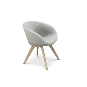 Scoop Low Chair With Wood Legs Side/Dining Tom Dixon Divina Melange 3 0120 Natural Oak 